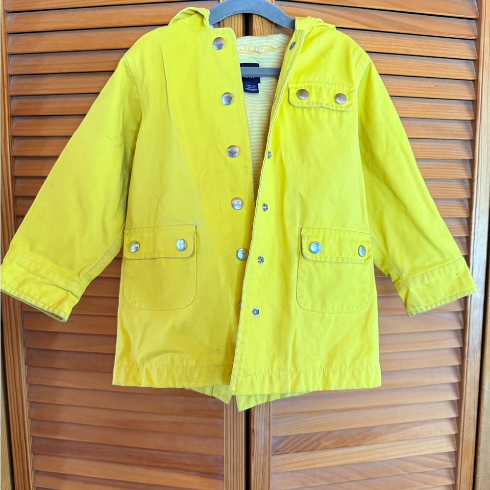 GAP Bright Yellow Hooded Kids Raincoat
